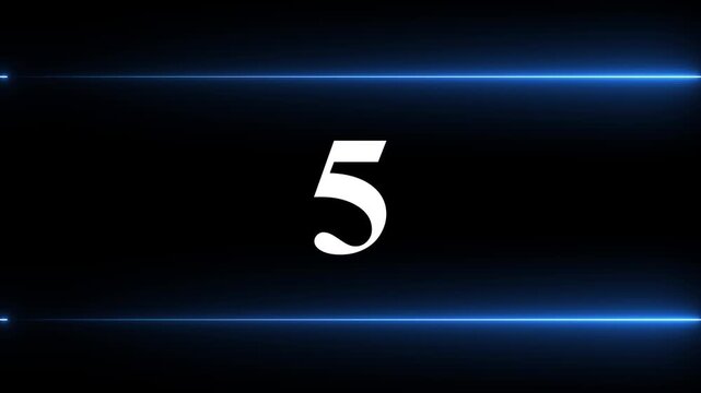 0 to 14 second modern digital countdown timer neon line light style on black background. Sci-Fi neon line frame 14 sec countdown loop. countdown timer 14 sec animation 4k video.