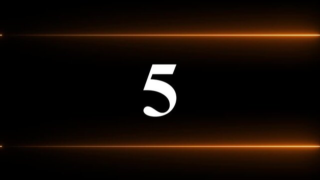 0 to 21 second modern digital countdown timer neon line light style on black background.