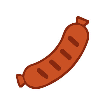 A cartoon illustration of a sausage.