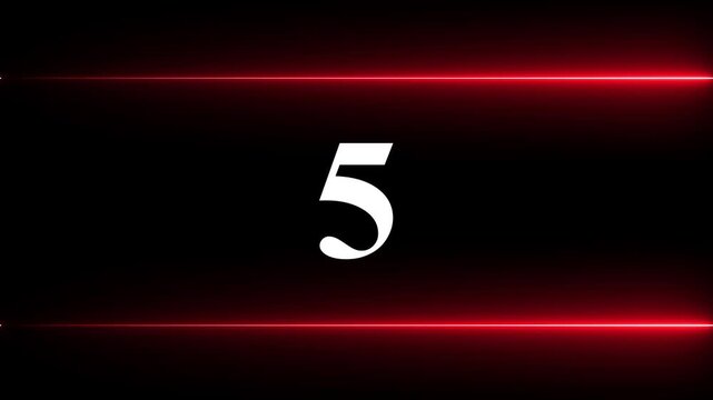 Glowing neon numbers from 0 to 35 countdown in pink color neon line and black background.