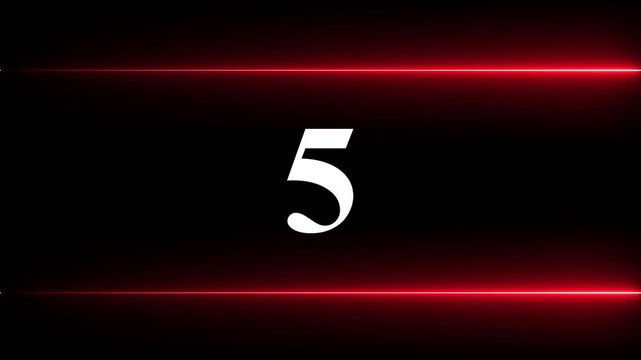 Glowing neon numbers from 0 to 38 countdown in pink color neon line and black background.