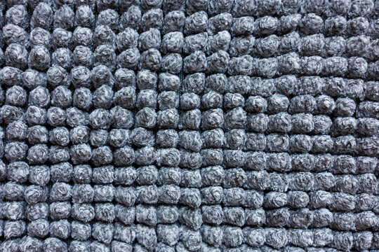 Gray microfiber bath mat texture with soft chenille surface