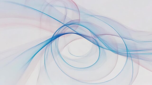 Abstract pastel wave shapes in soft translucent graphic style on white background, concept of fluidity and harmony