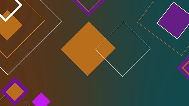 Overlapping geometric diamonds shape background animation