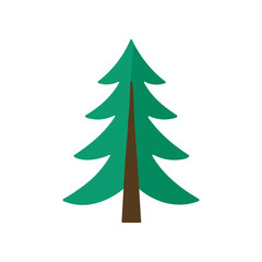 Obraz premium Green Pine Tree Simple Illustration.