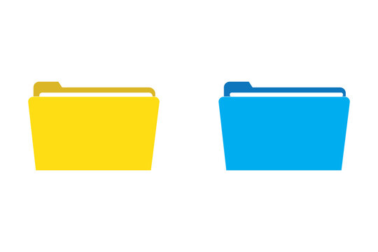 File folder vector icons. File folder in flat style. File folders. Yellow Folder icons
