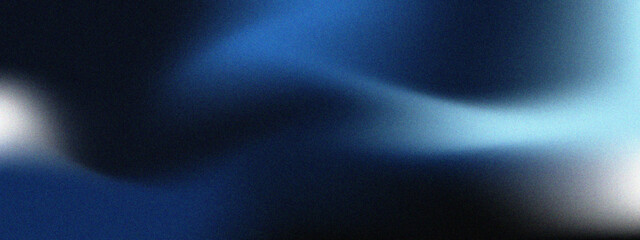 Abstract background shiny blue banner. Modern smooth abstract dark blue with noise for luxury background or elegant wallpaper. Blue gradient background with grainy texture Black dark gray blue © JERRY