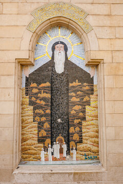 Cairo, Egypt - 26 Jan 2026: Mosaic at the entrance to the Hanging Church in the Coptic quarter of Old Cairo