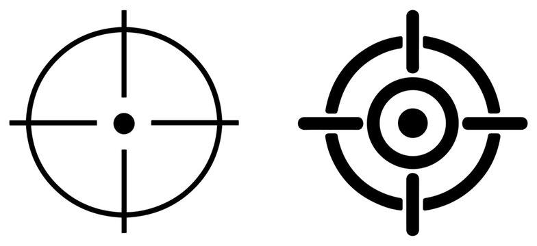 target crosshair icons set collection