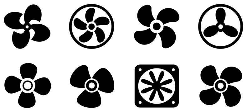 fan ventilator icon vector set