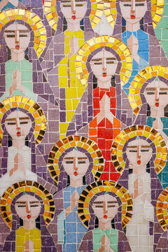 Cairo, Egypt - 26 Jan 2026: Mosaic at the entrance to the Hanging Church in the Coptic quarter of Old Cairo