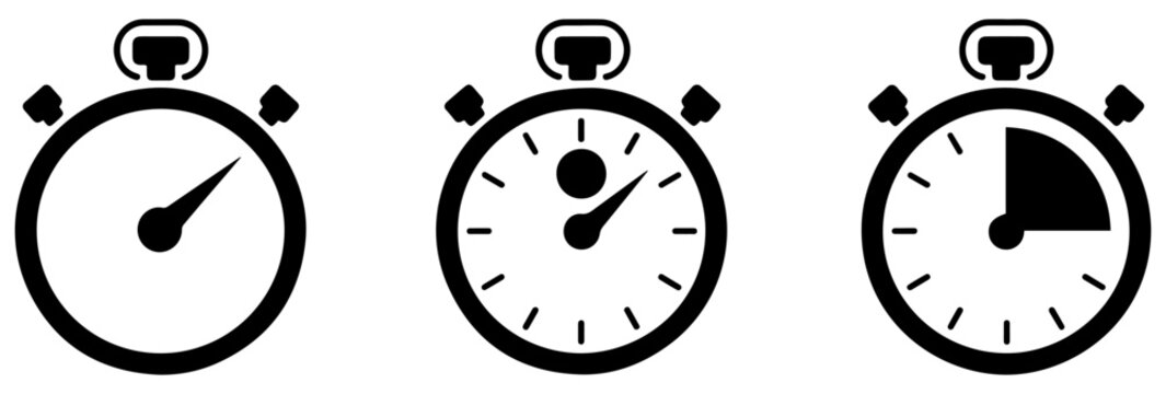 timer stopwatch icon collection set