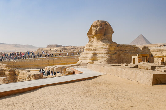 Giza, Egypt - 25 Jan, 2026: The Great Sphinx of Giza, Giza Pyramids and Plateau, Egypt