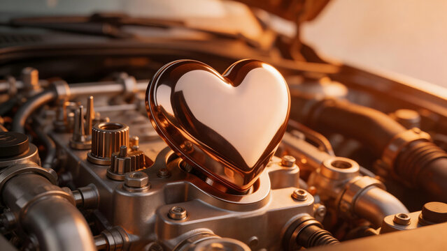 Heartshaped object on car engine