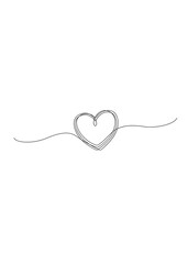 Fototapeta premium Elegant Continuous One Line Heart Shape Illustration with Minimalist Black Line Art Aesthetic Design