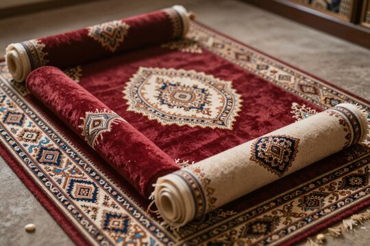 Rich Oriental Rug Rolls - Luxurious Texture & Pattern