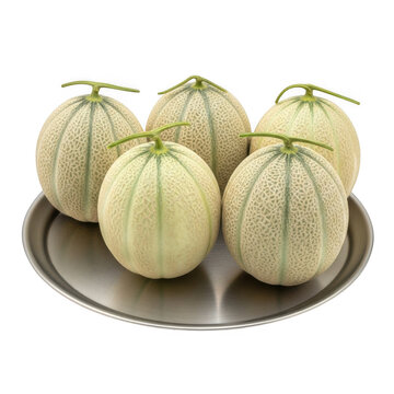 Five fresh wax apples displayed on a reflective surface