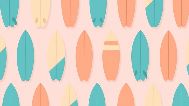 Colorful surfboard pattern illustration.