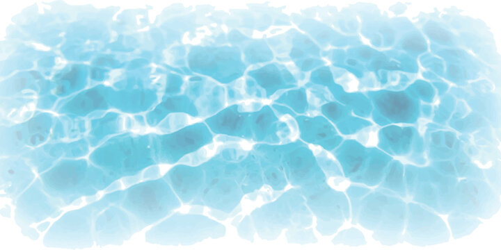 Bright blue water surface texture with sun light reflections Vector, illustration