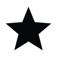 Obraz premium Star icon, five-point shape, clean silhouette black and white 