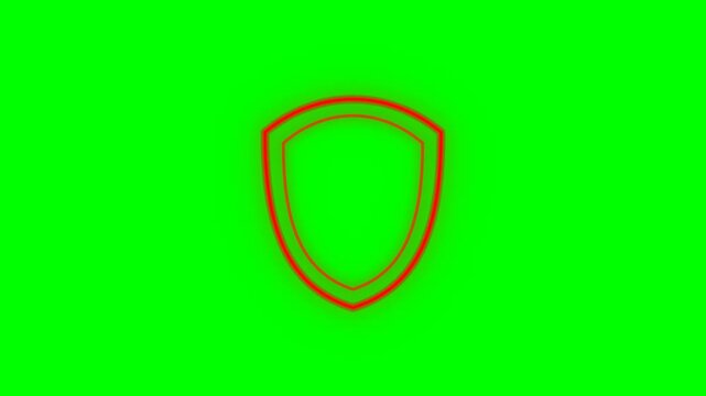 Red Shield Icon on Green Background