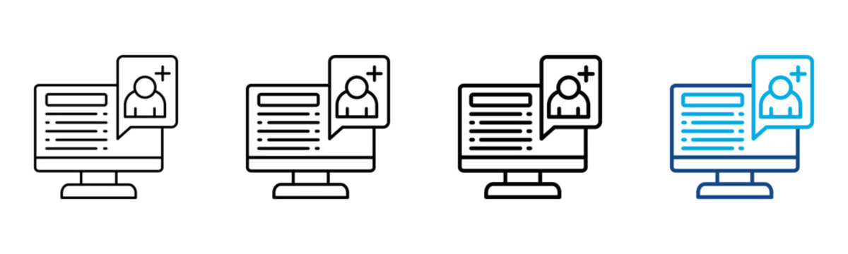 Friend Request Icon Different Style Outline Collection Set Vector Illustration
