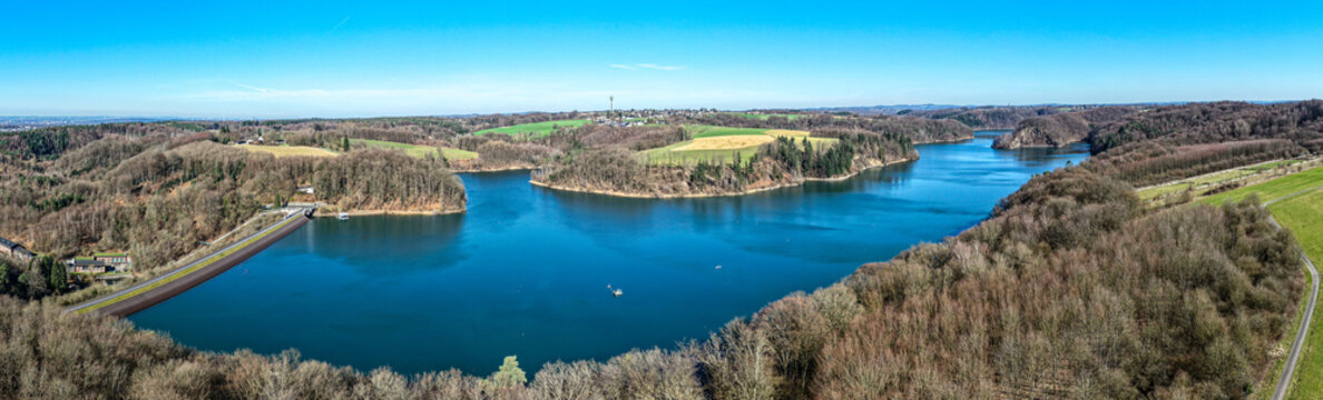 Luftbild der Wahnbachtalsperre bei Hennef 2026