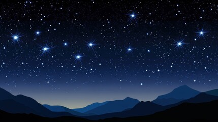 Fototapeta premium Majestic Mountains Under a Vast Starry Night Sky