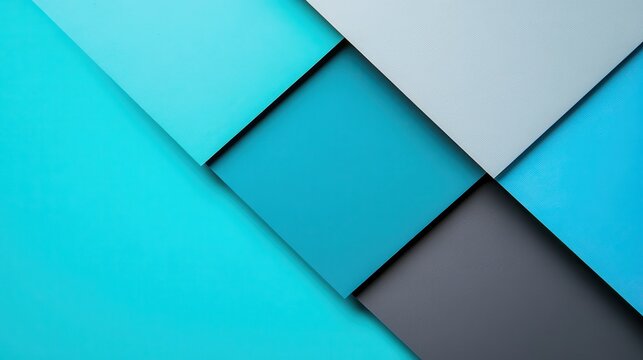 Overlapping Geometric Layers of Blue and Gray Colors Forming a Modern Abstract Design