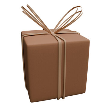 Carboard box package with white ribbon