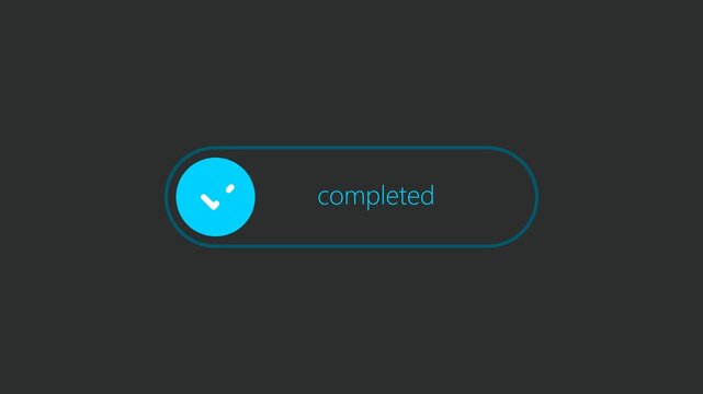 Modern Download Progress Bar Animation with Blue Neon Interface on Dark Background