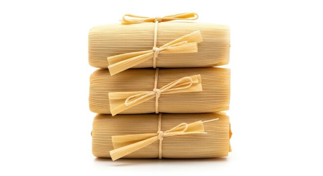 Stack of brown kraft paper packages tied with twine