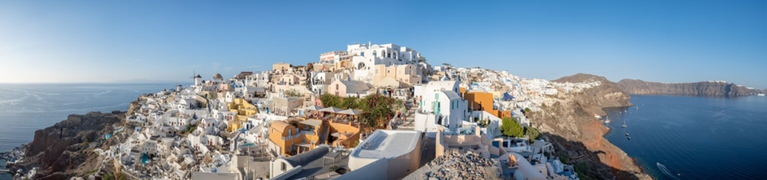 Oia panorama in summer, Santorini, Greece