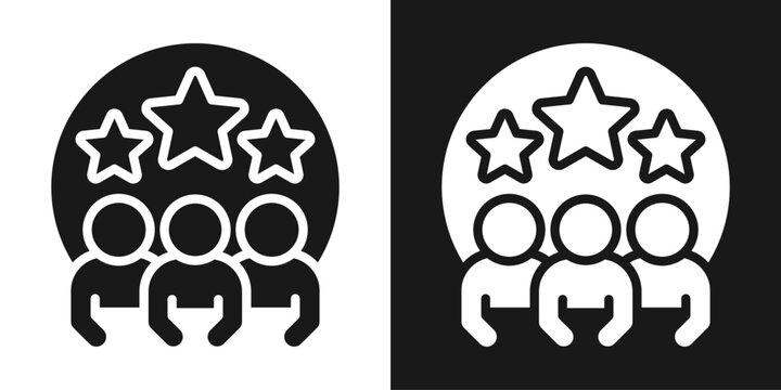 Team Rating Icon In Black And White Glyph Style