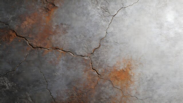 Cracked and weathered concrete surface