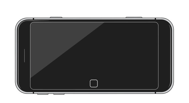 A sleek smartphone illustration displays a blank screen on a white background.