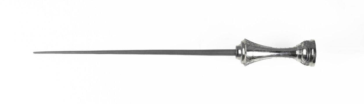 Medieval silver epee isolated on white background