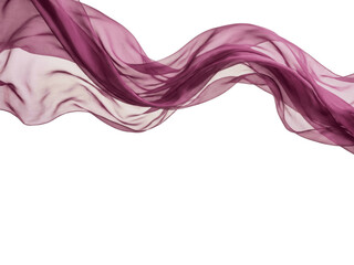 Fototapeta premium Wavy purple fabric isolated on transparent background, PNG