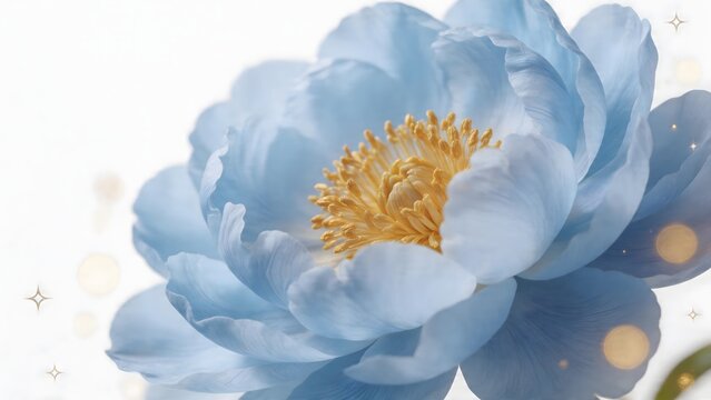 Blue flower with yellow center