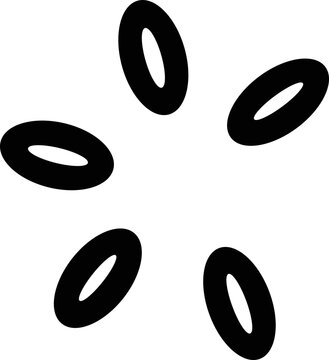 Abstract radial starburst pattern of black oval shapes on white background