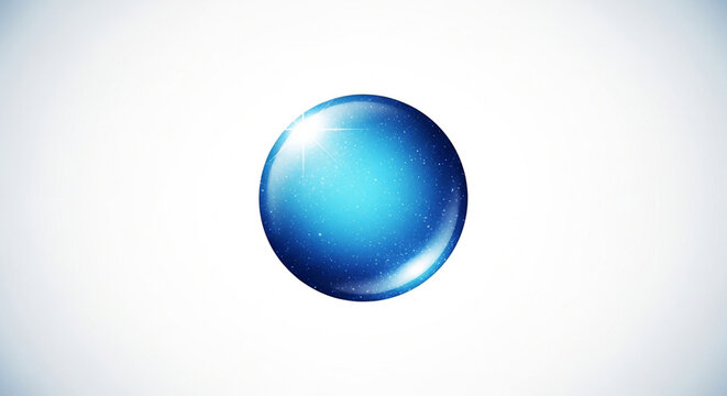 A minimalist blue gradient sphere vector icon on a plain white background