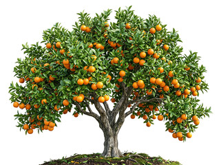 Fototapeta premium A tree with many oranges on it isolated on transparent background