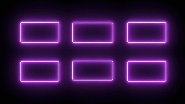 Neon Purple Glowing Rectangles Animation