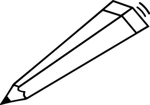 Hand-drawn pencil illustration, simple doodle art, creative tool for drawing and writing