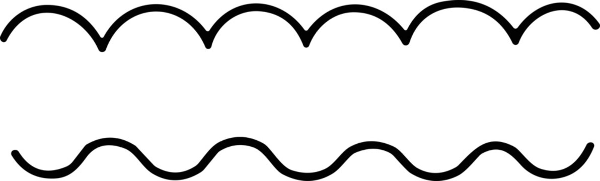 Abstract black wavy lines. Two rows of simple curves. Minimalist graphic element.