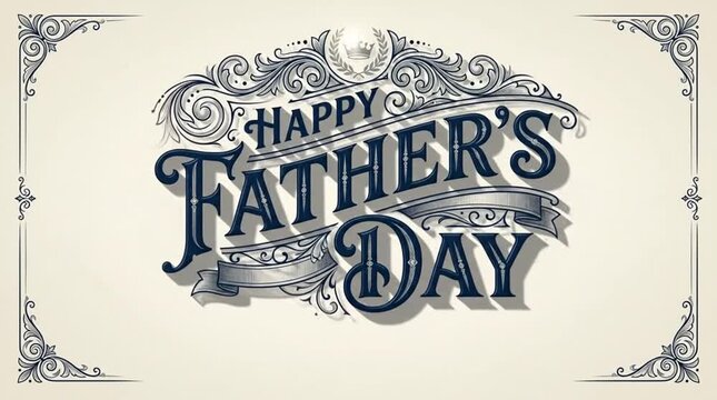 Creative collages celebrating Father's Day with vintage ornate typography and decorative border designs for heartfelt expressions