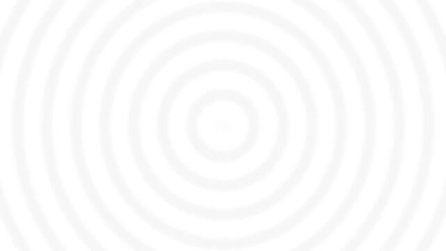 Circle animation abstract background on white. Motion background with loop rotating concentric circles lines wave ripple effect. Motion design.