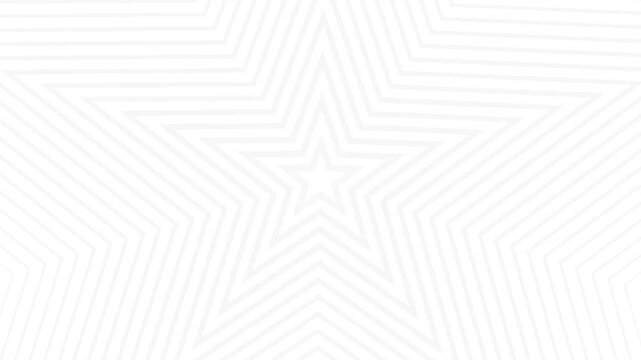 Star animation abstract background on white. Motion background with loop scaling concentric stars lines wave ripple effect. Motion design.