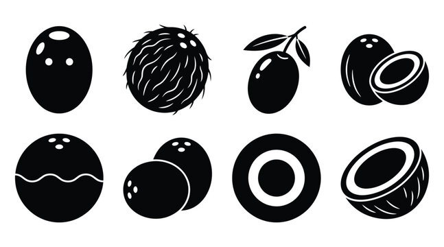 Set of coconut icons