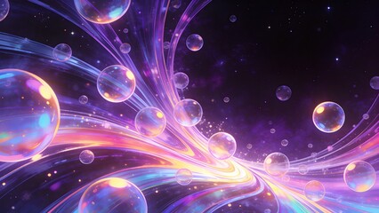 Obraz premium Colorful bubbles in space